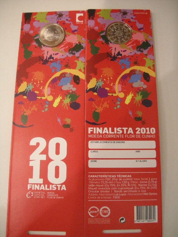 (afbeelding voor) 1 Euromunt Portugal 2010 in blister